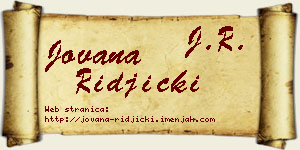 Jovana Riđički vizit kartica